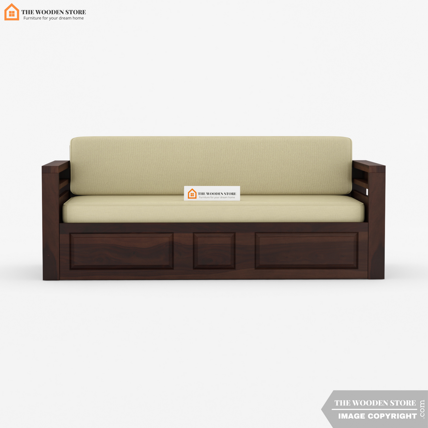 Casper Sofa Cum Bed (King Size, Walnut Finish)