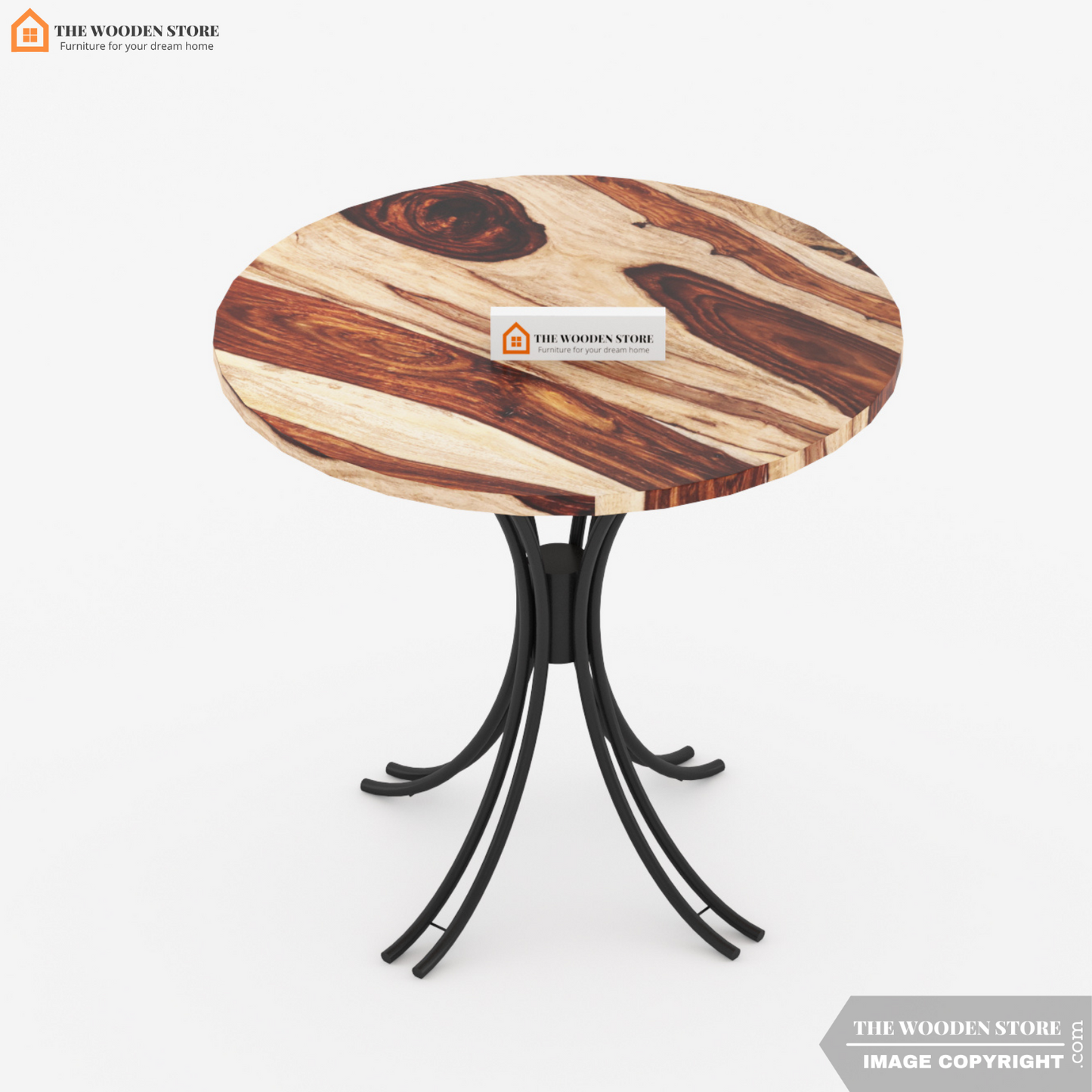 Bistro Metal 4 Seater Dining Set (Natural Finish)