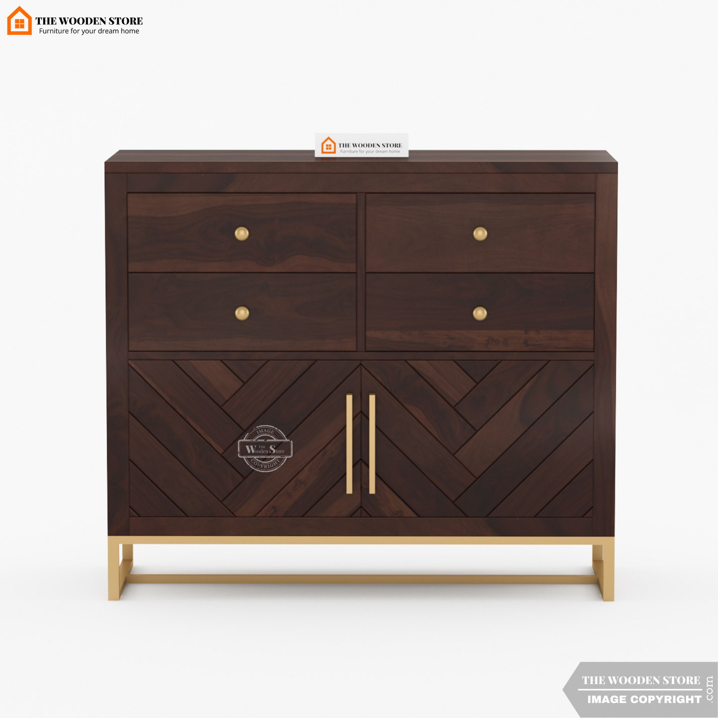 Kyron Chest Of Drawers (Walnut Finish)