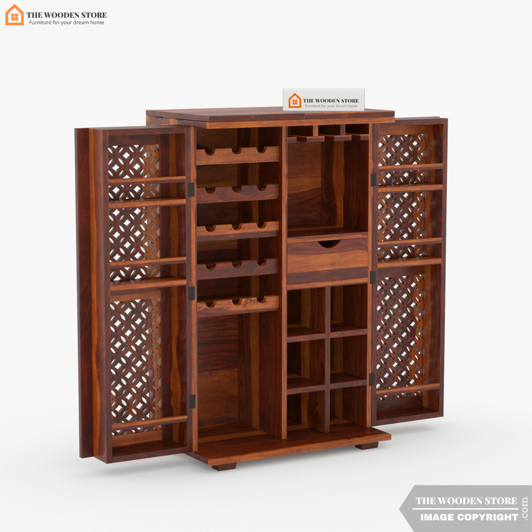 Daffy Bar Cabinet (Honey Finish)