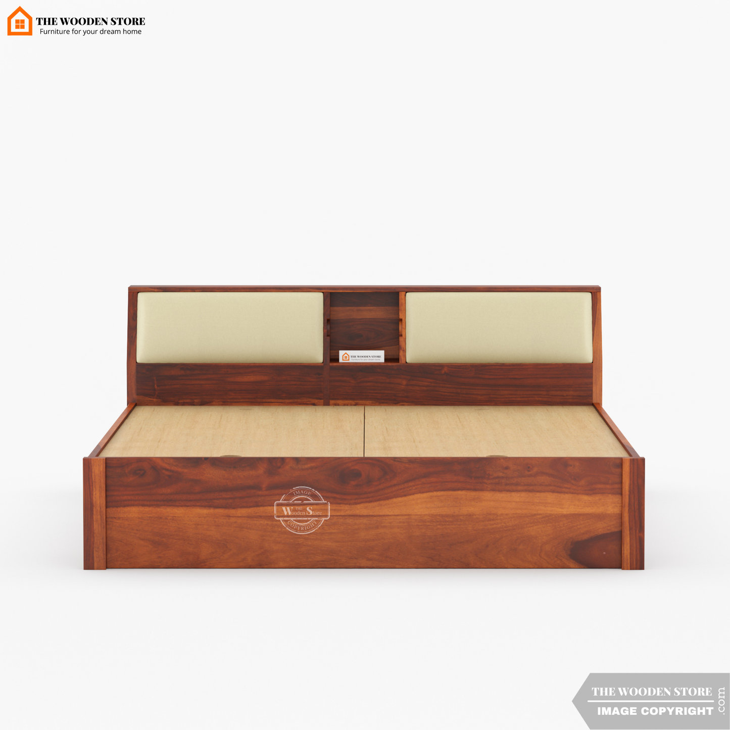 Walker Bed without Storage (King Size, Honey Finish)
