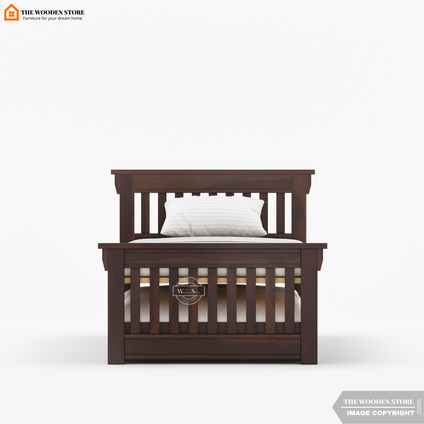 Kiara Trundle Bed (Walnut Finish)