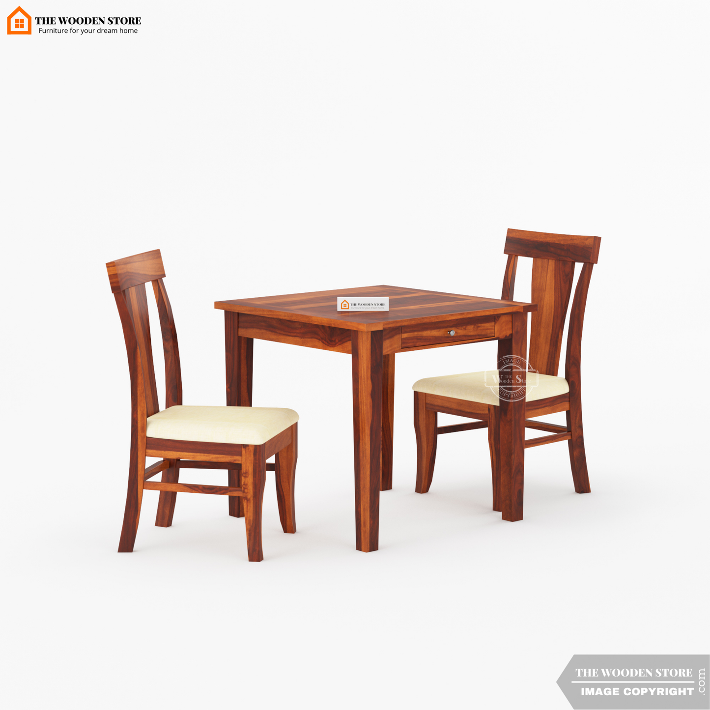 Velma 2 Seater Dining Set (Honey Finish)