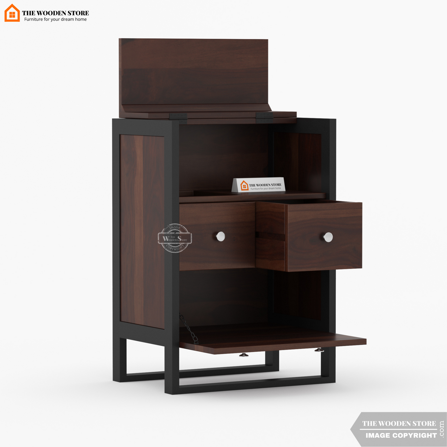 Bolt Bar Cabinet (Walnut Finish)