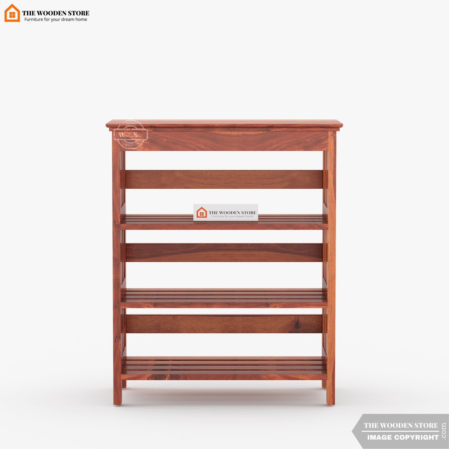 Stride Shoe Rack (Honey Finish)