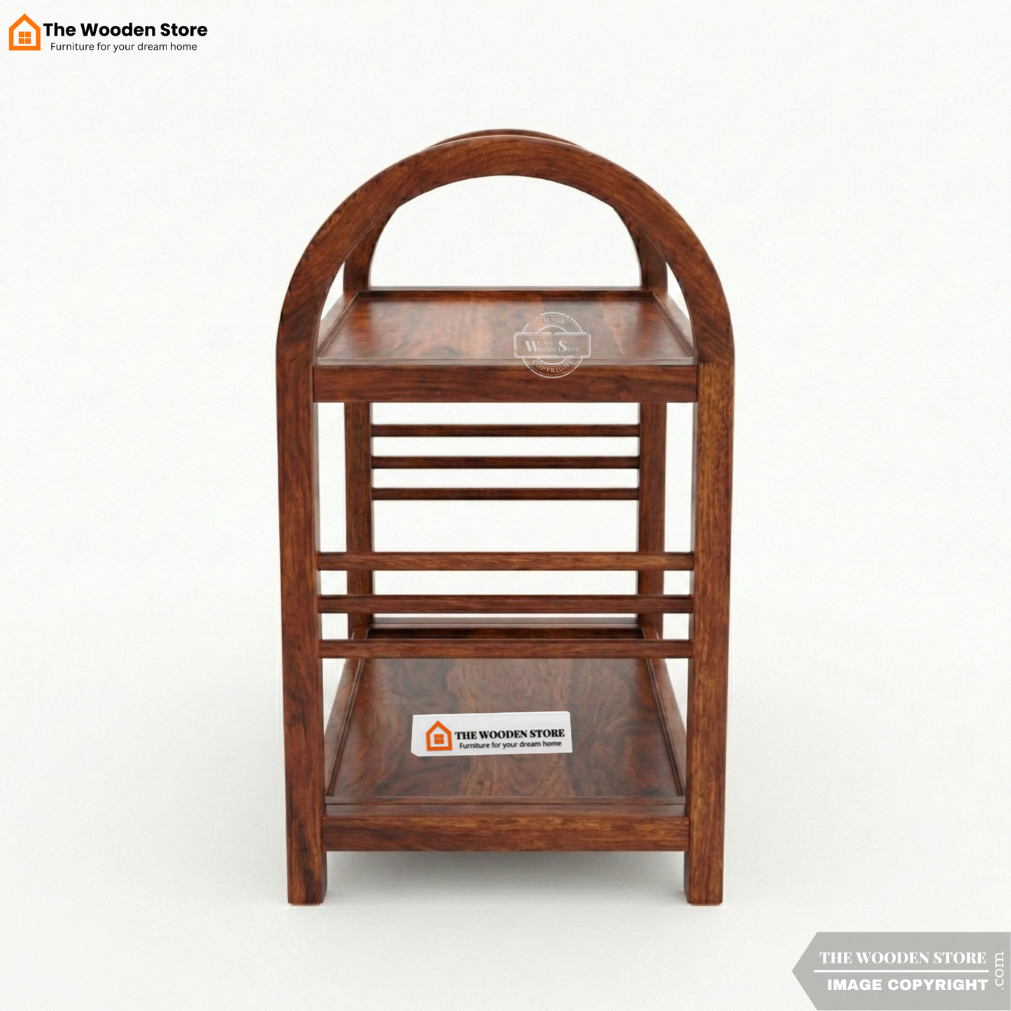 Monowi Solid Wood Kitchen Rack (Honey Finish)