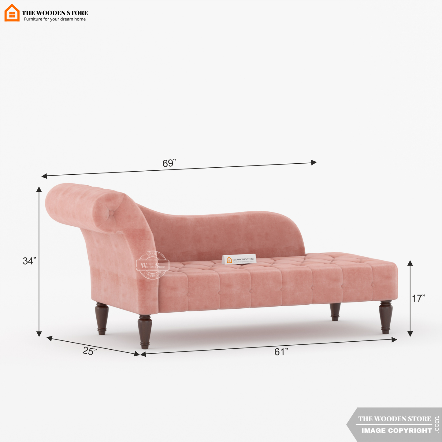 Walters Chaise Lounge (Blush Pink)