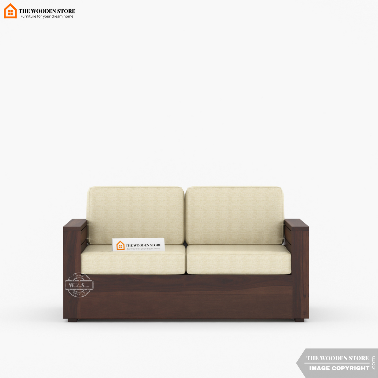 Peter 2 Seater Wooden Sofa (Walnut Finish)