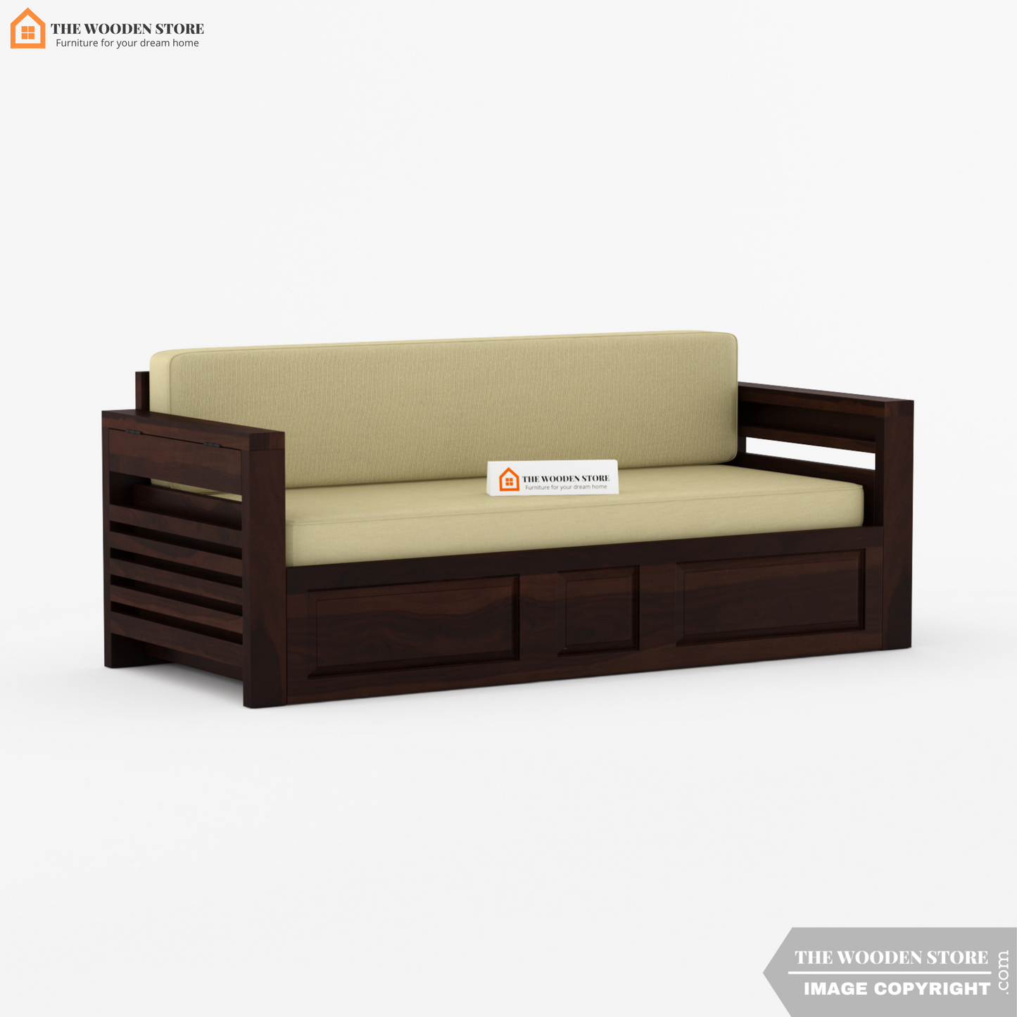 Casper Sofa Cum Bed (King Size, Walnut Finish)