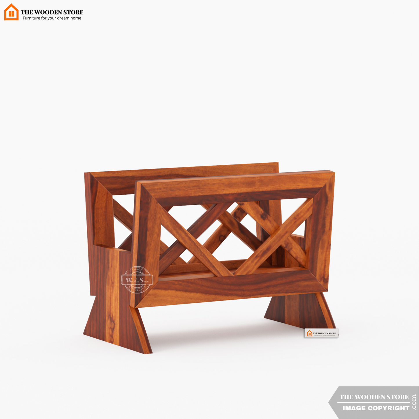 Cole Magazine Rack (Honey Finish)