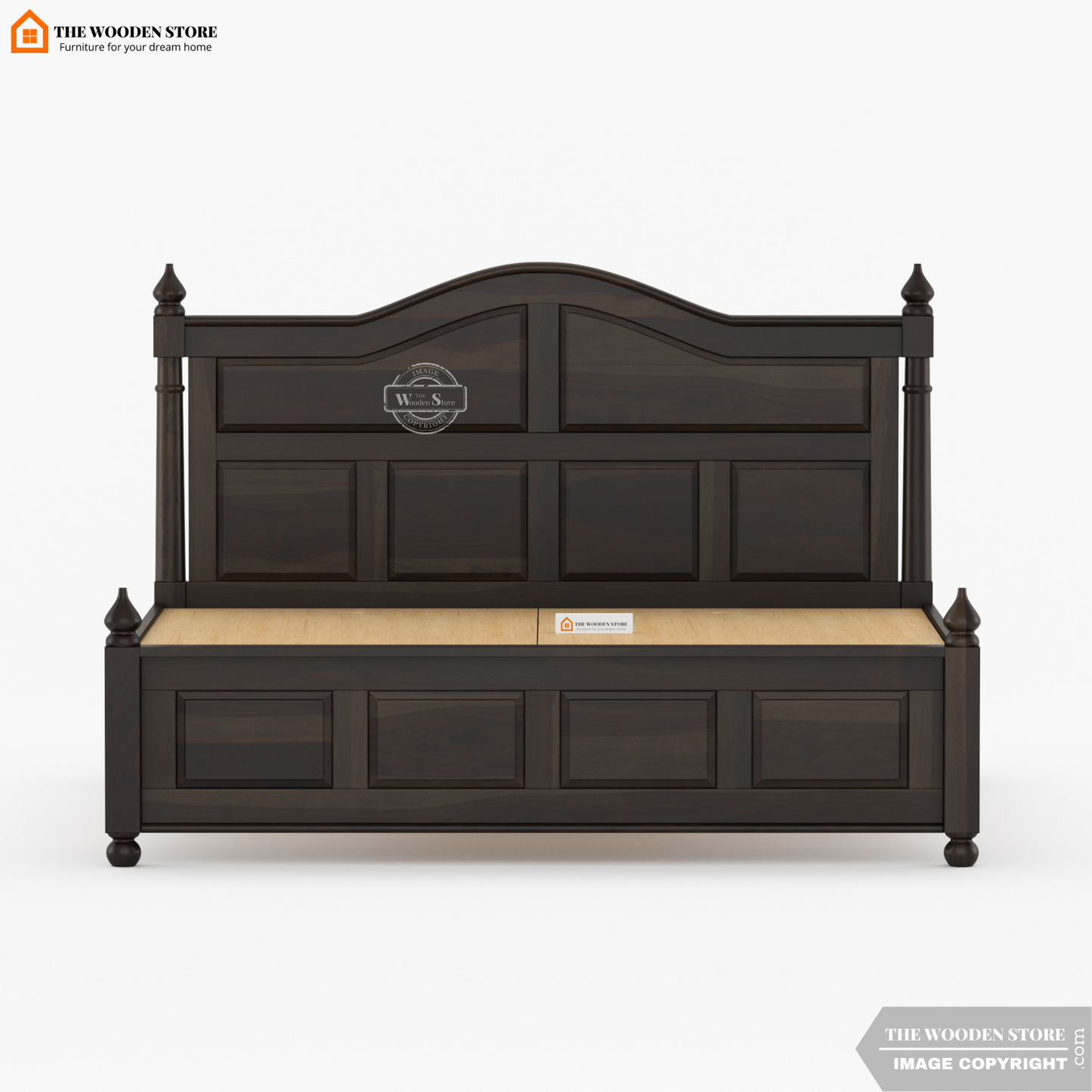 Boonville Bed without Storage (King Size, Walnut Finish)