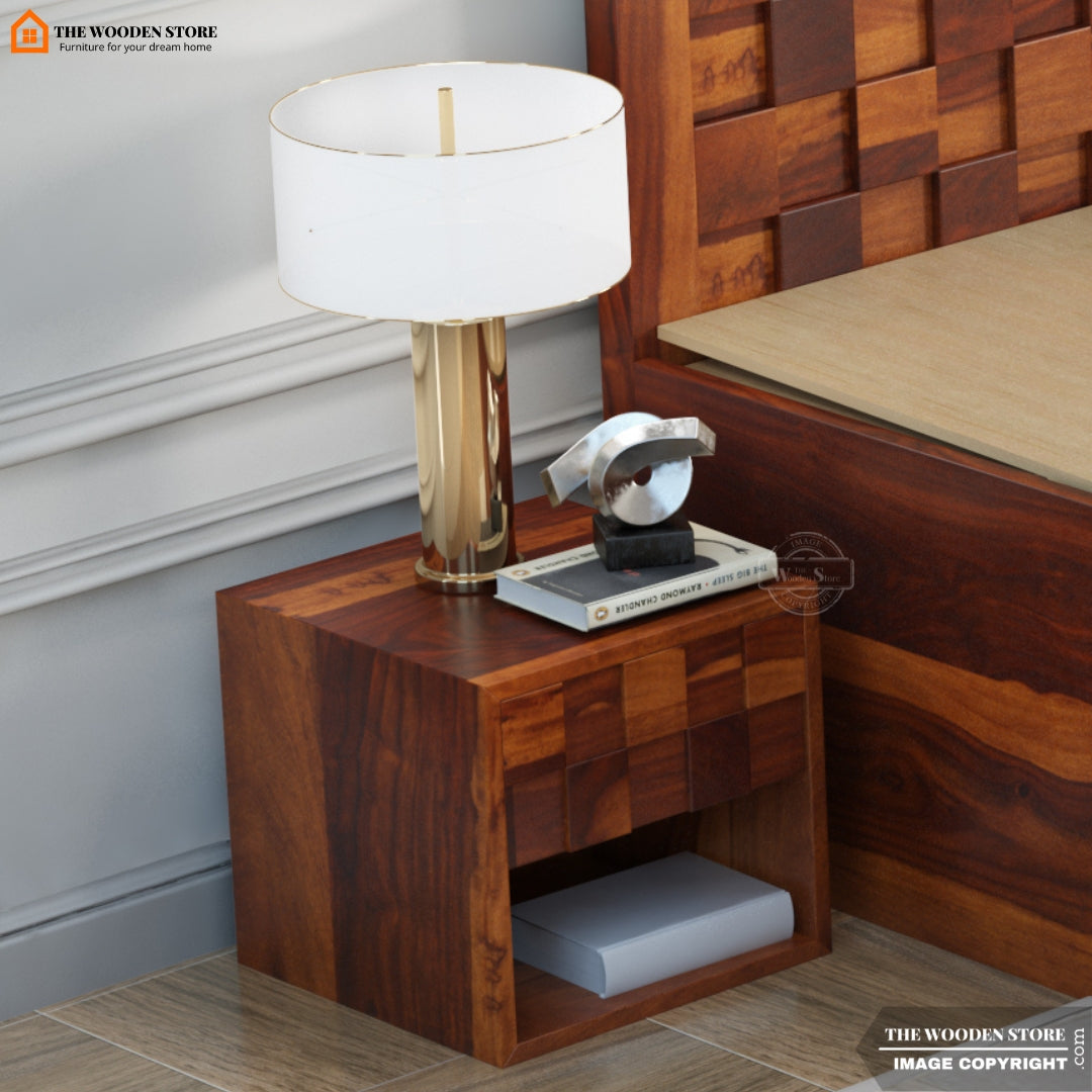 Trevor Bedside Table (Honey Finish)