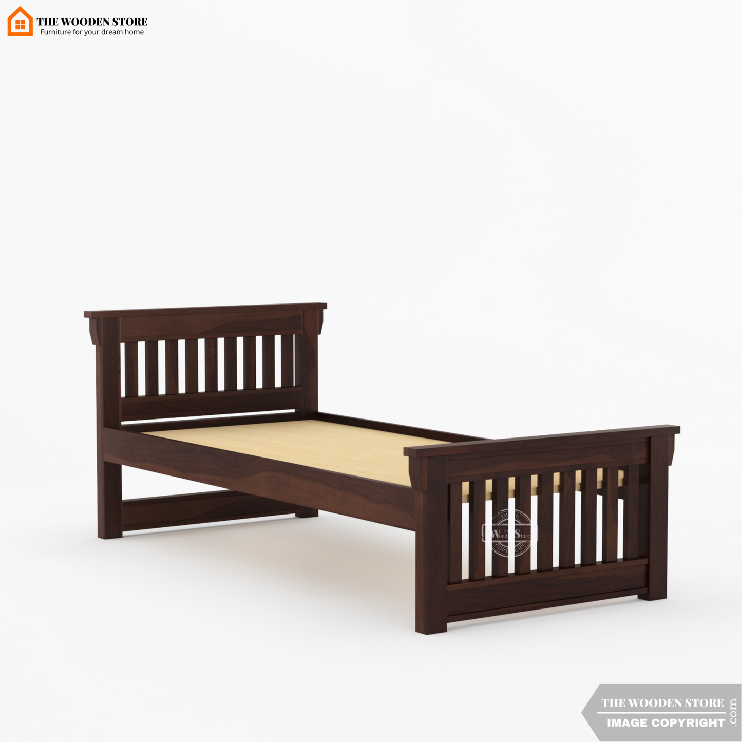 Kiara Trundle Bed (Walnut Finish)