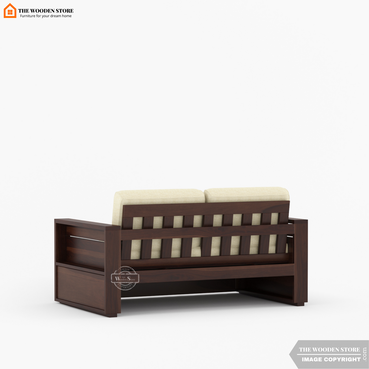 Peter 2 Seater Wooden Sofa (Walnut Finish)
