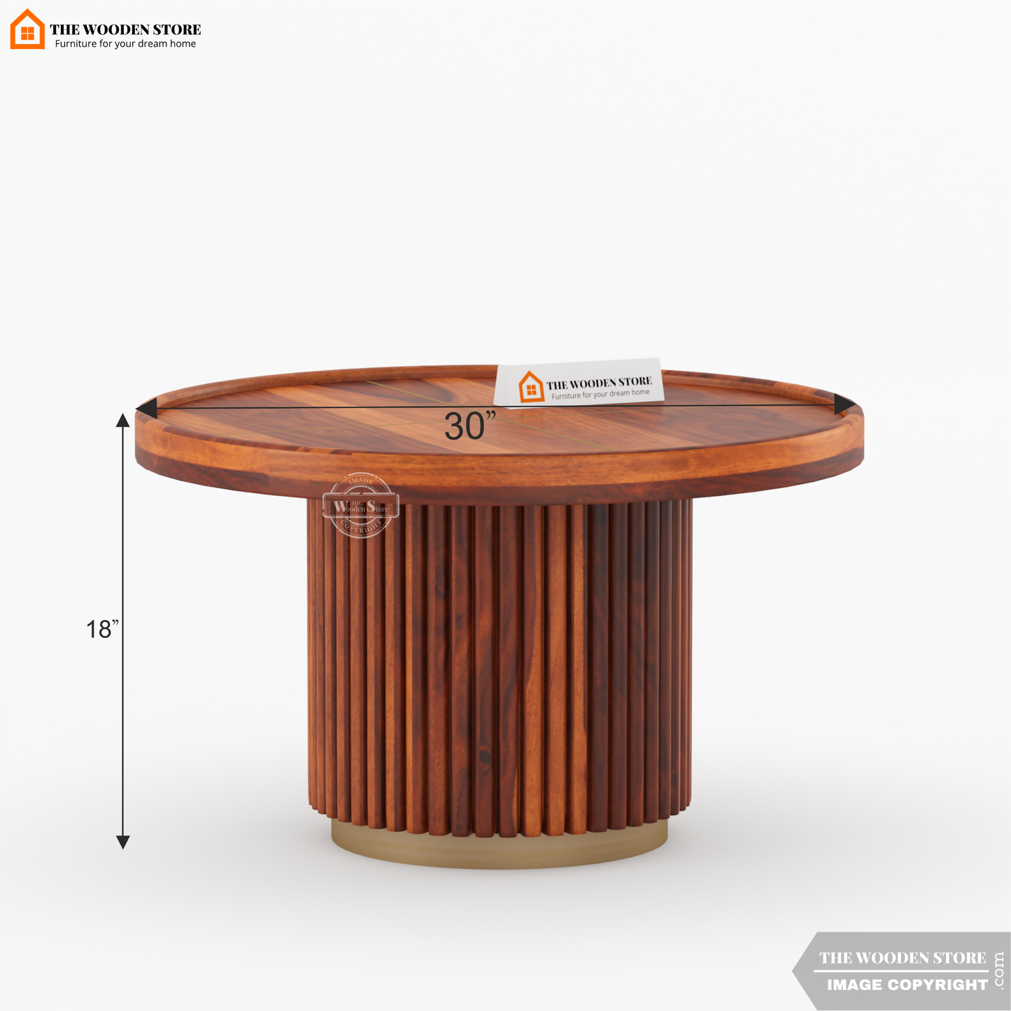 Oro Round Coffee Table (Honey Finish)