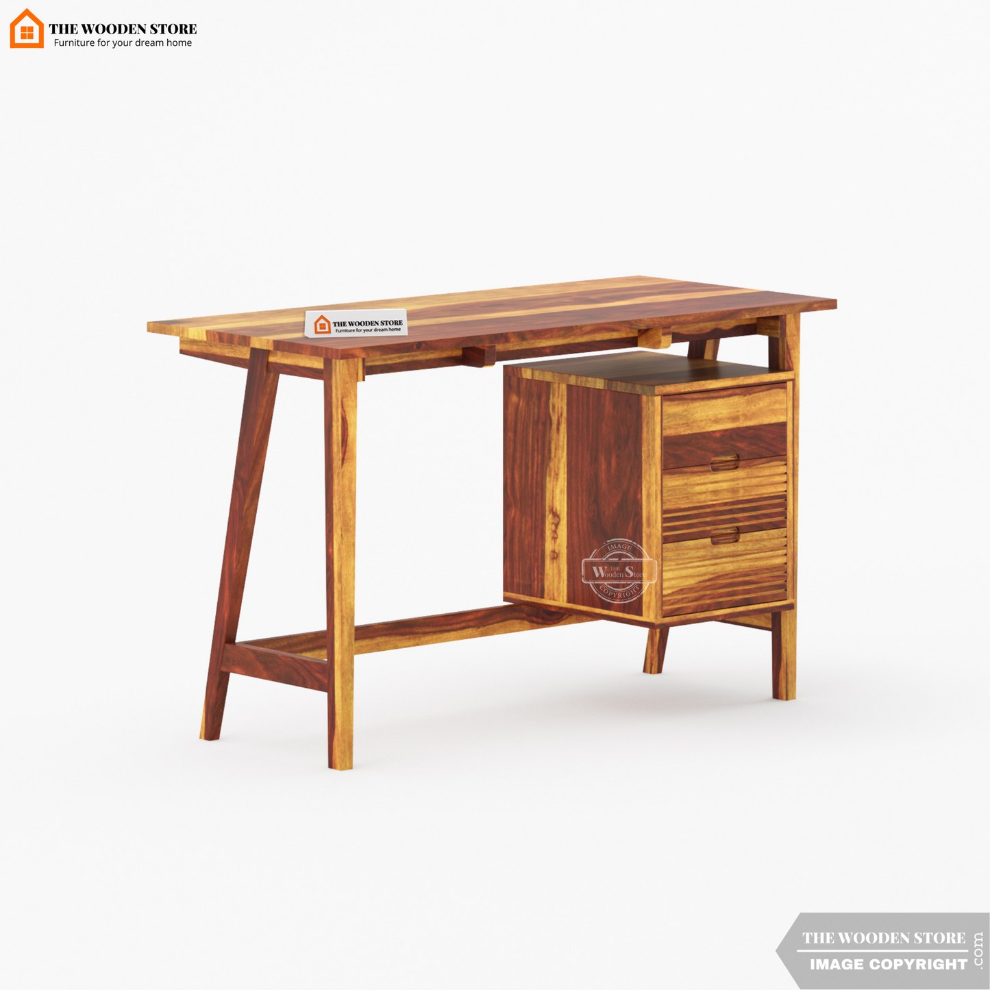 Flavio Study Table (Teak Finish)
