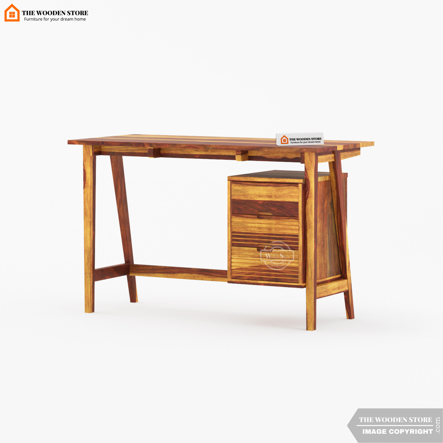 Flavio Study Table (Teak Finish)