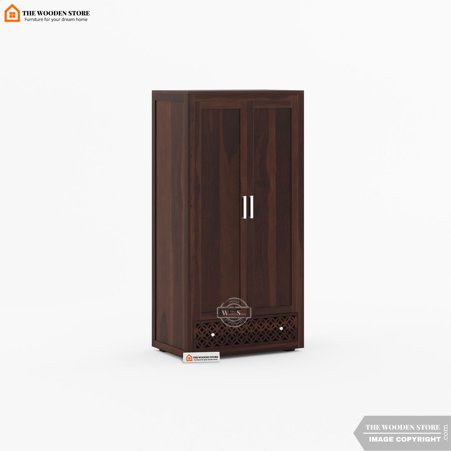 Daffy 3 Door Multi-Utility Wardrobe (Walnut Finish)