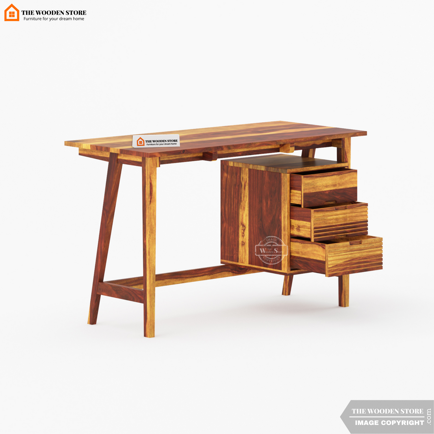 Flavio Study Table (Teak Finish)