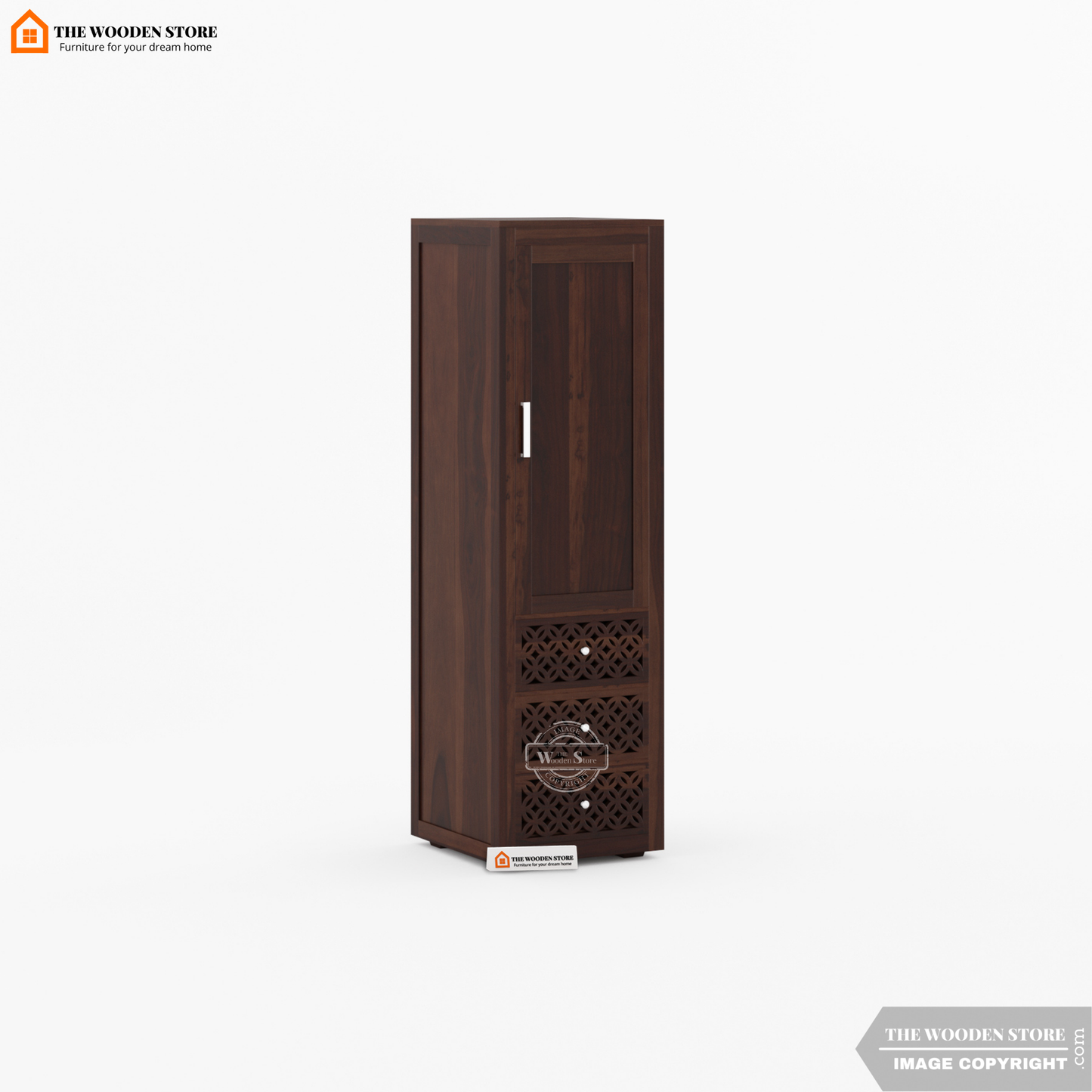 Daffy 3 Door Multi-Utility Wardrobe (Walnut Finish)