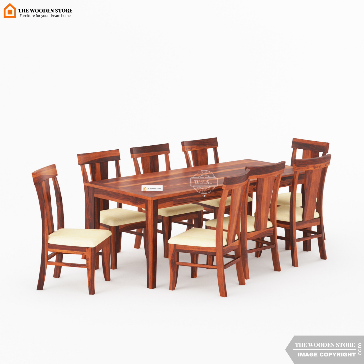 Velma 8 Seater Dining Set (Honey Finish)