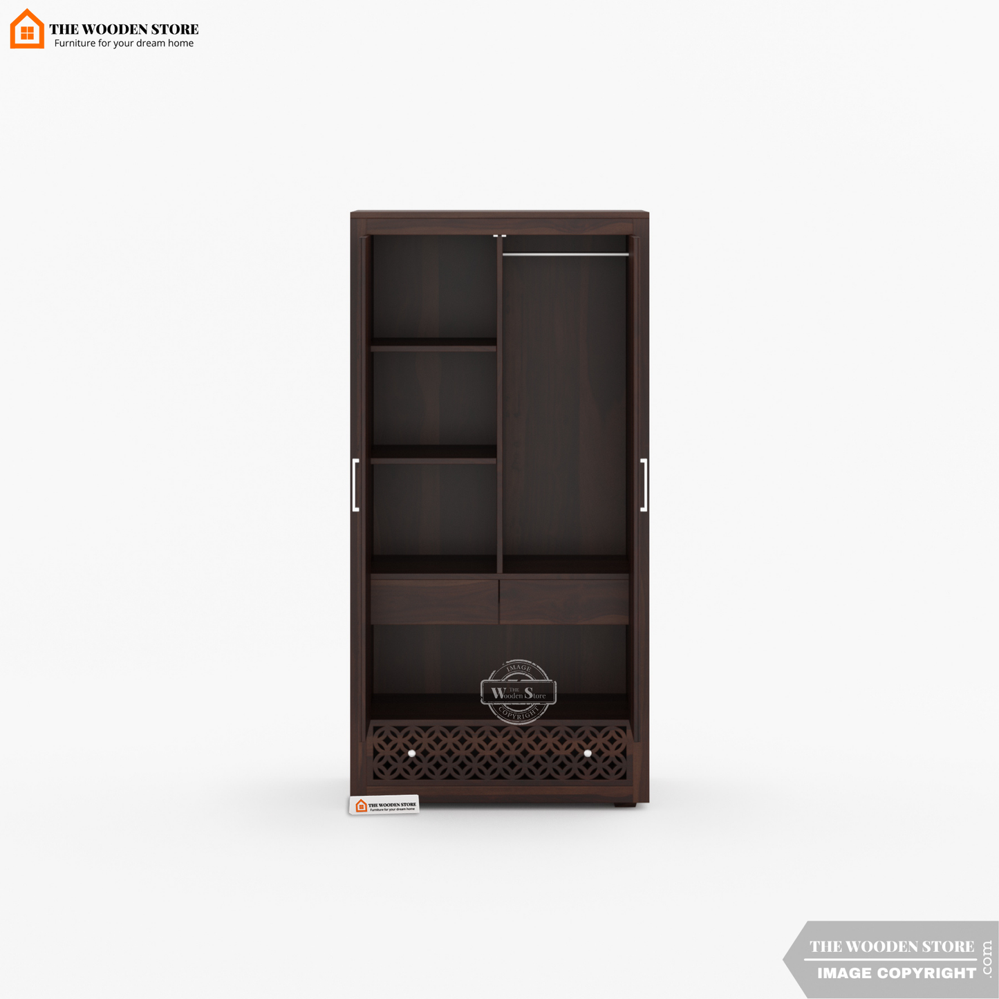 Daffy 3 Door Multi-Utility Wardrobe (Walnut Finish)
