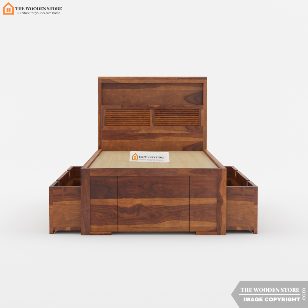 Franklin Single Bed With Storage (Honey Finish)
