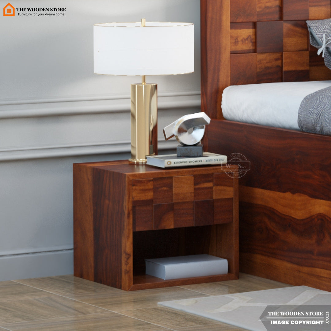Trevor Bedside Table (Honey Finish)