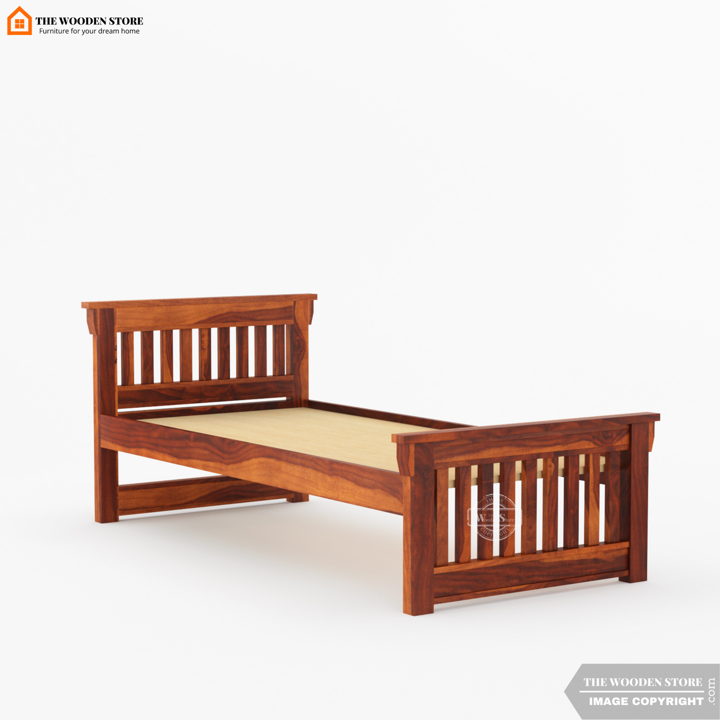 Kiara Trundle Bed (Honey Finish)
