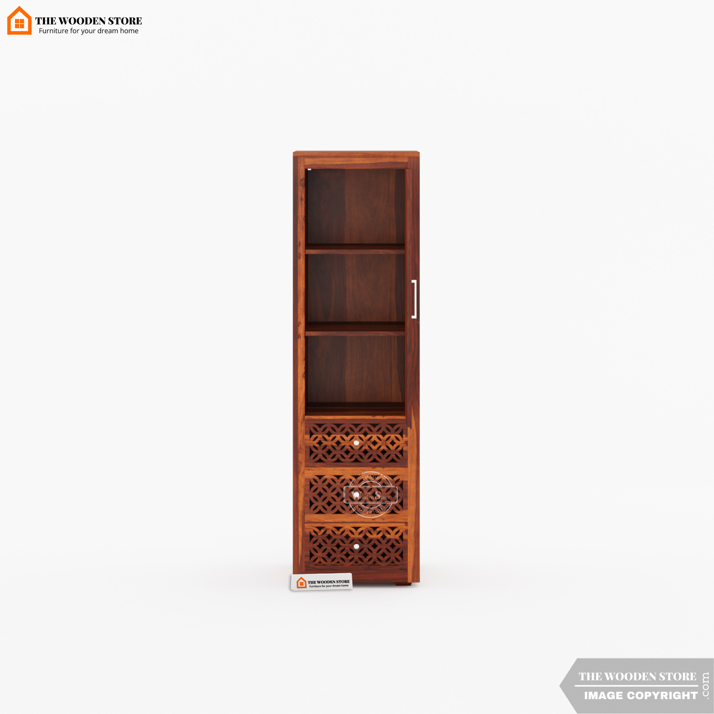 Daffy 1 Door Multi-Utility Wardrobe (Honey Finish)