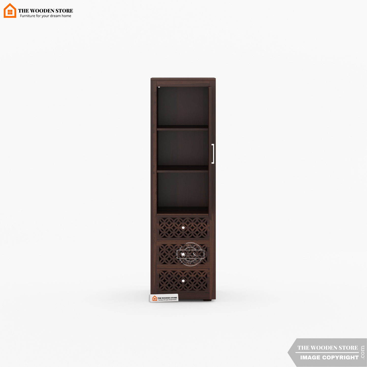 Daffy 3 Door Multi-Utility Wardrobe (Walnut Finish)