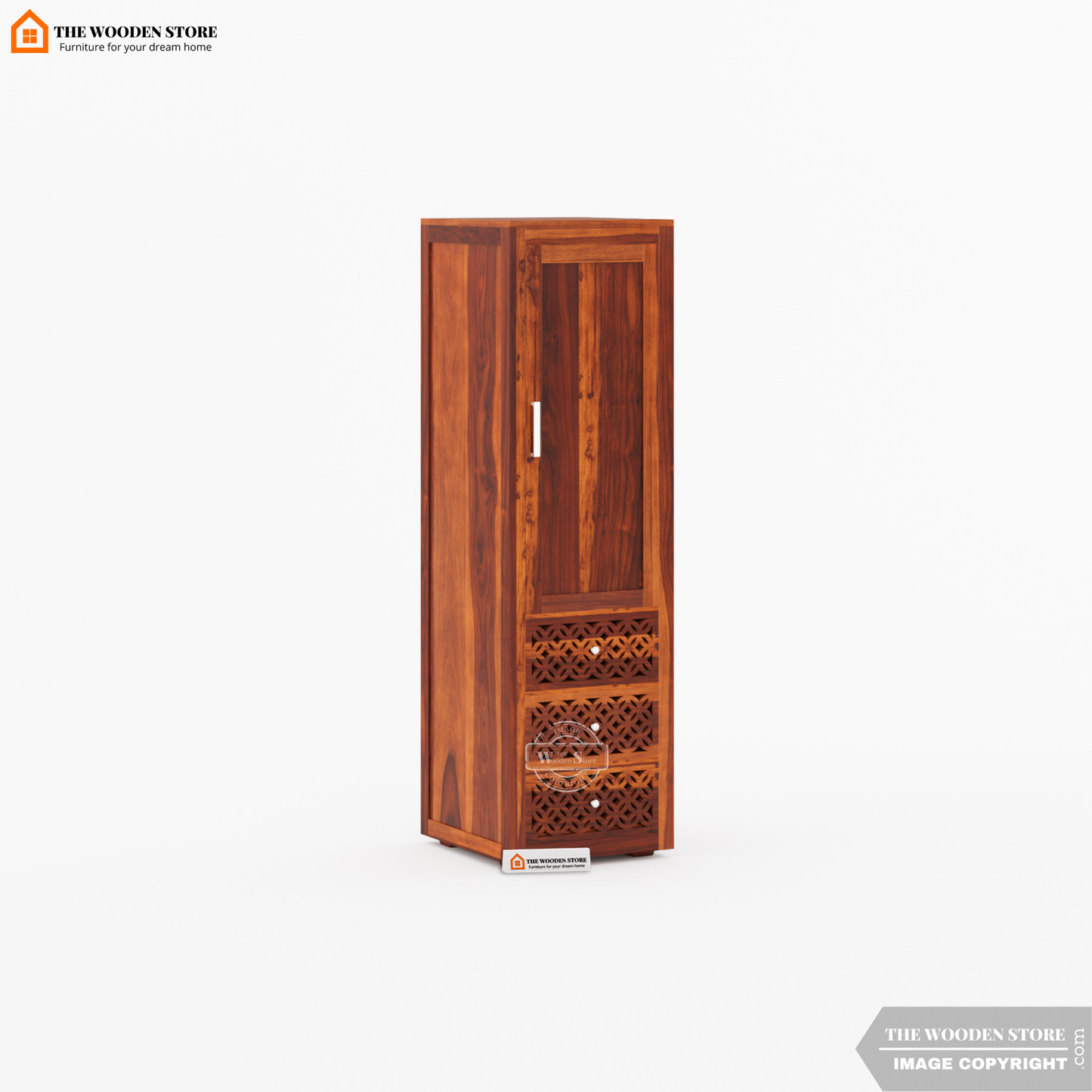 Daffy 1 Door Multi-Utility Wardrobe (Honey Finish)