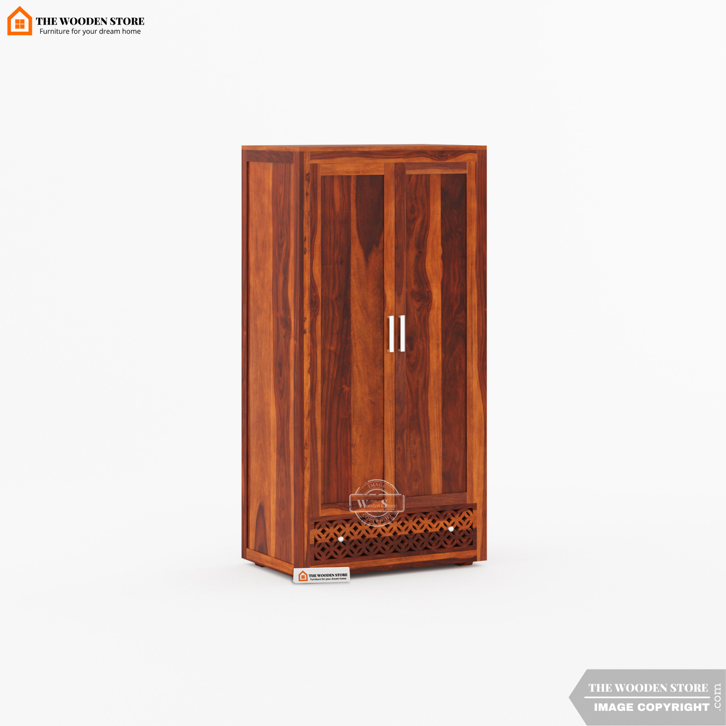 Daffy 2 Door Multi-Utility Wardrobe (Honey Finish)
