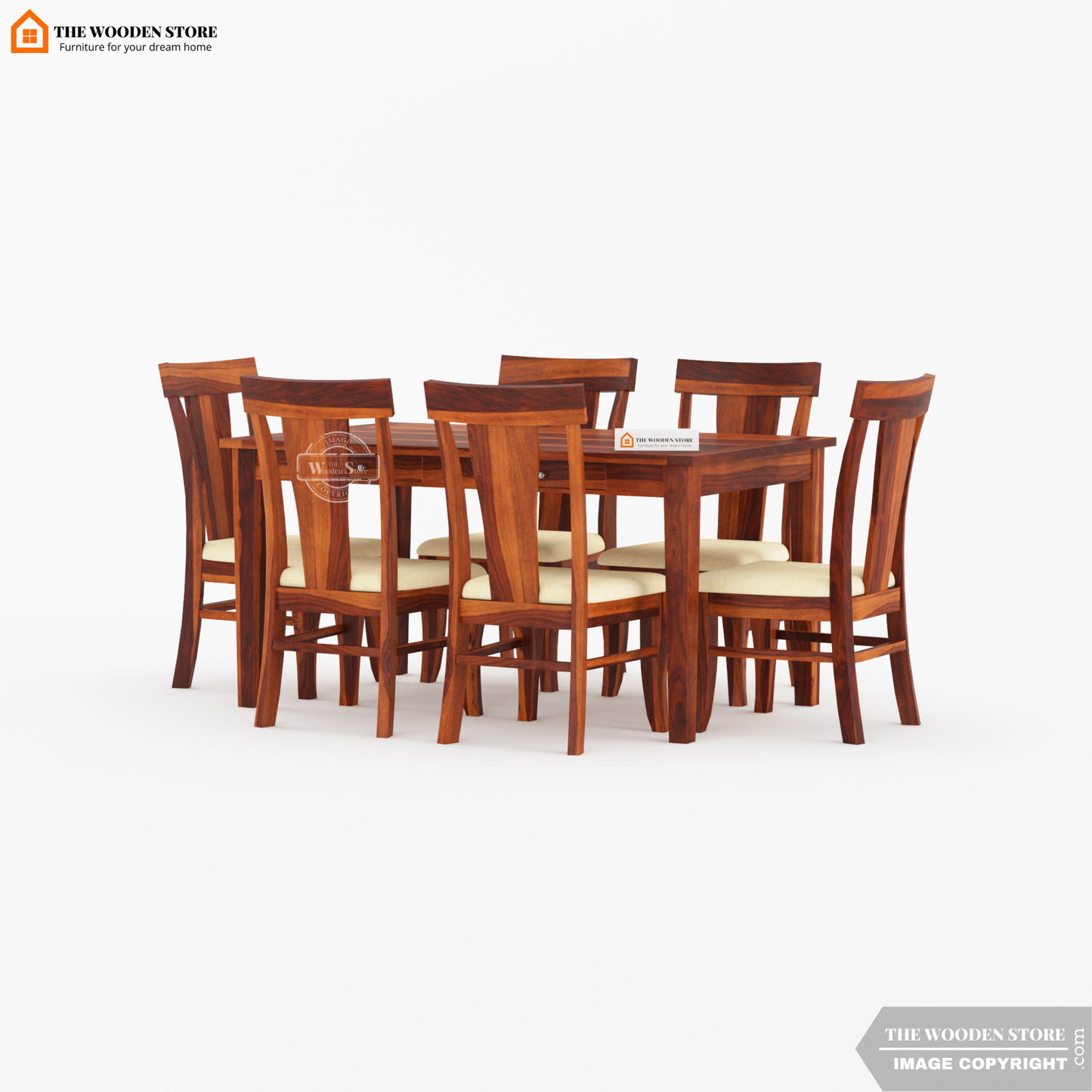 Velma 6 Seater Dining Set (Honey Finish)