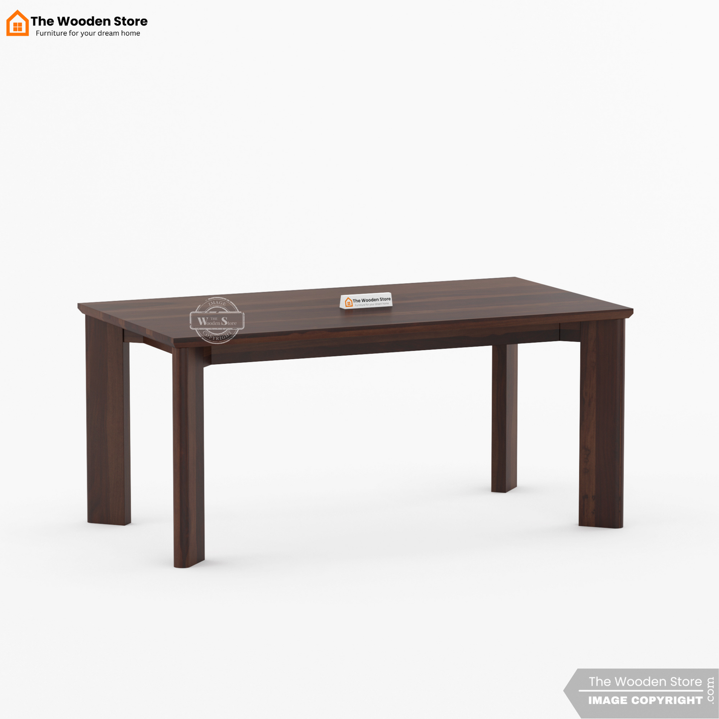 Captain 6 Seater Dining Table Set (Walnut Finish)