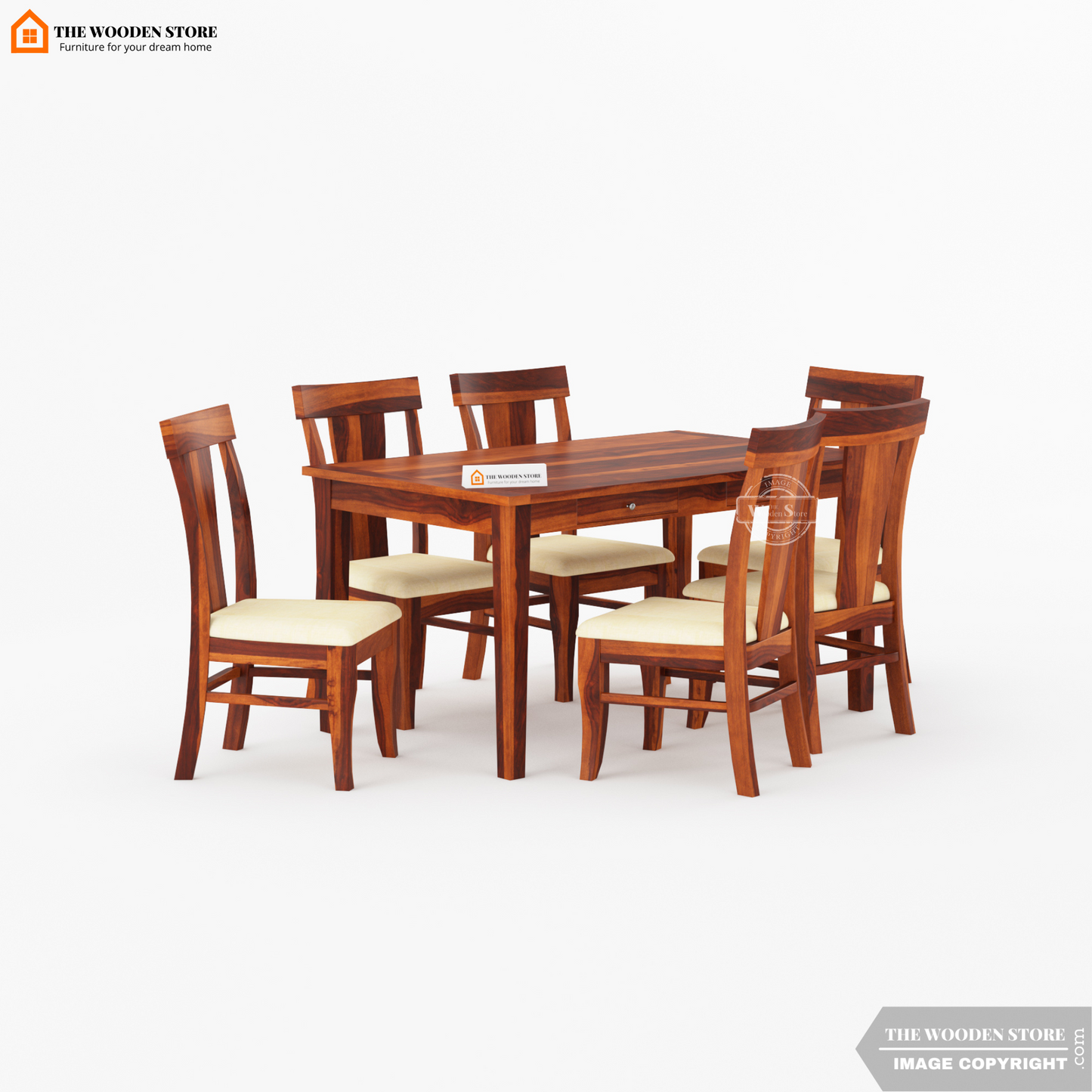 Velma 6 Seater Dining Set (Honey Finish)