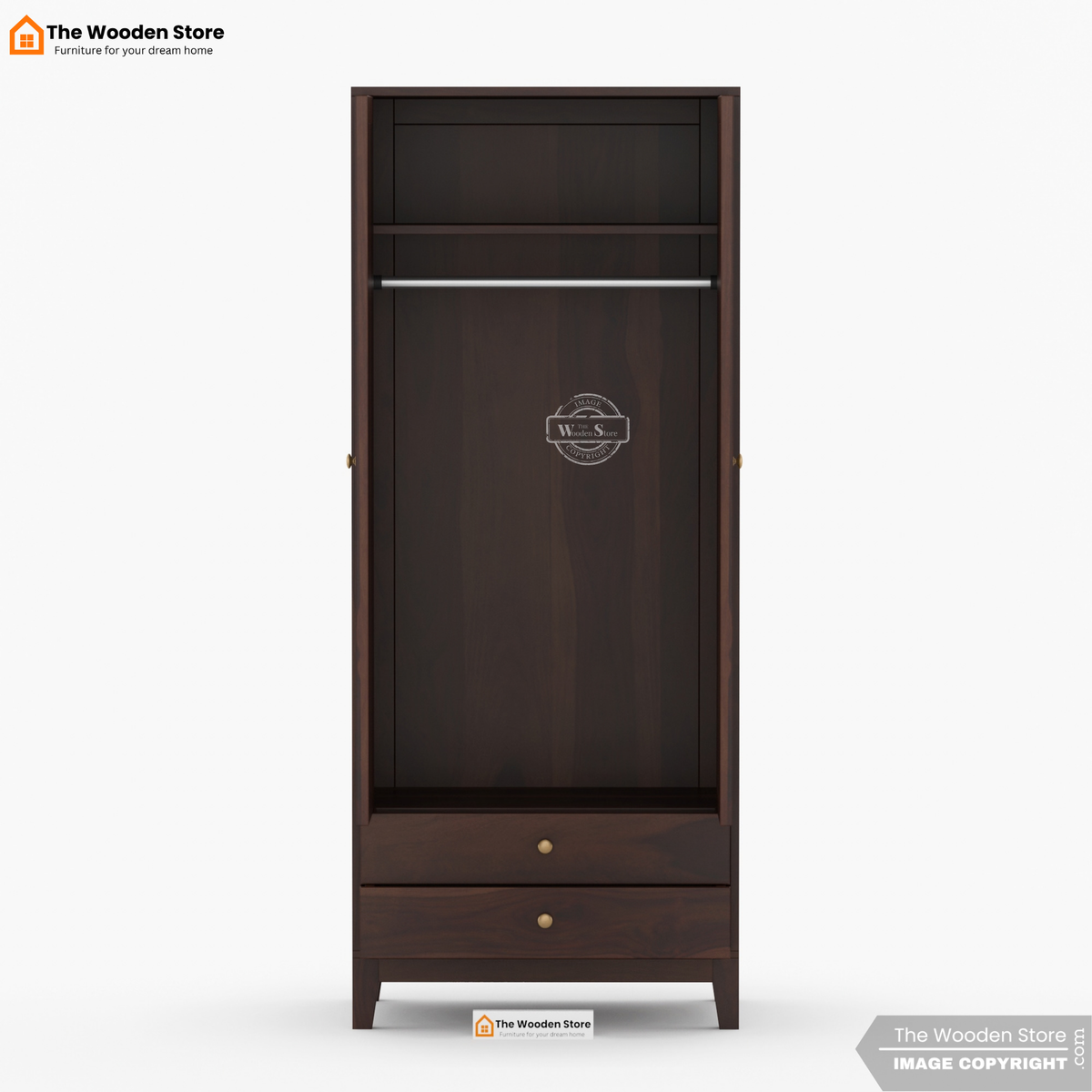 Gaytes 2 Door Multi-Utility Wardrobe (Walnut Finish)