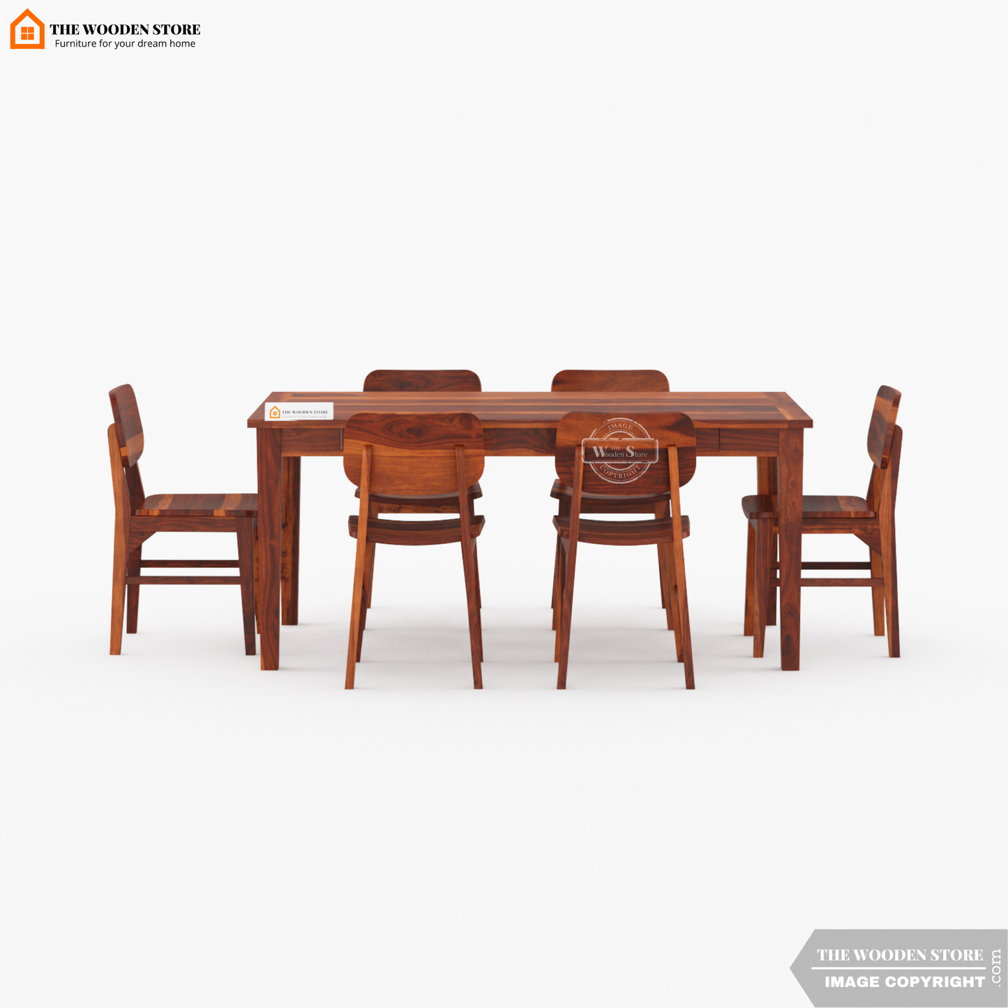 Folmar 6 Seater Dining Set (Honey Finish)