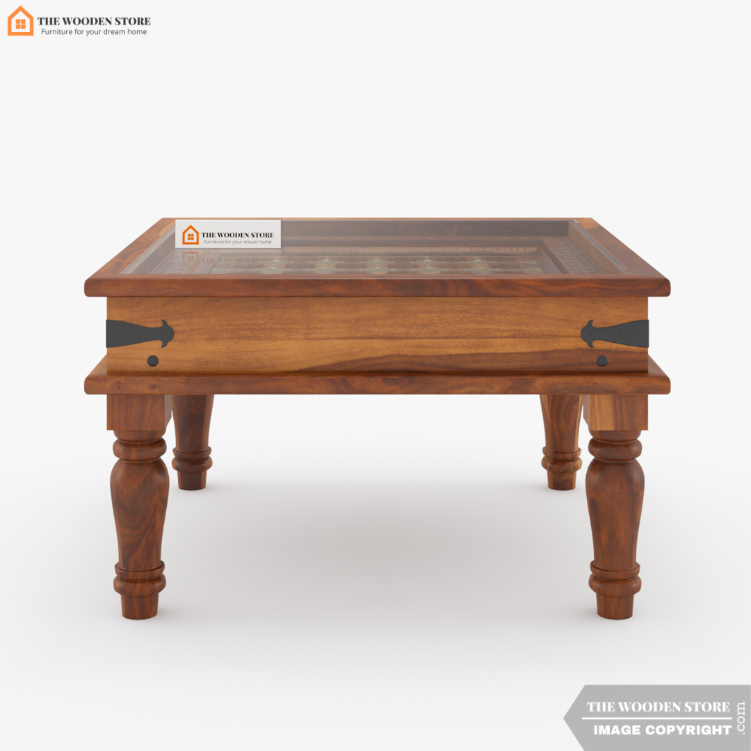 Bunny Coffee Table with Brass (Honey Finish)