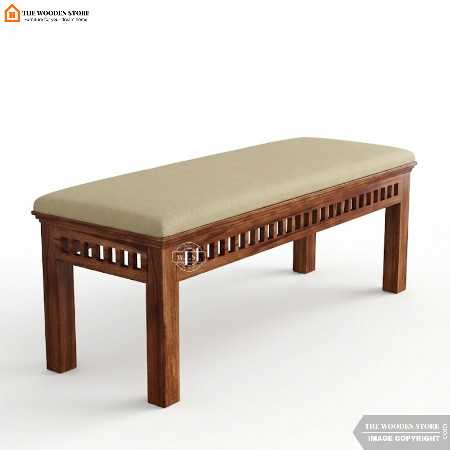 Donald 6 Seater Dining Table Set With Bench (Honey Finish)