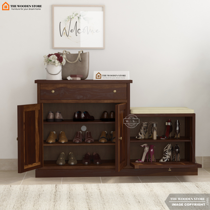 Bunny Shoe Rack (Walnut Finish)