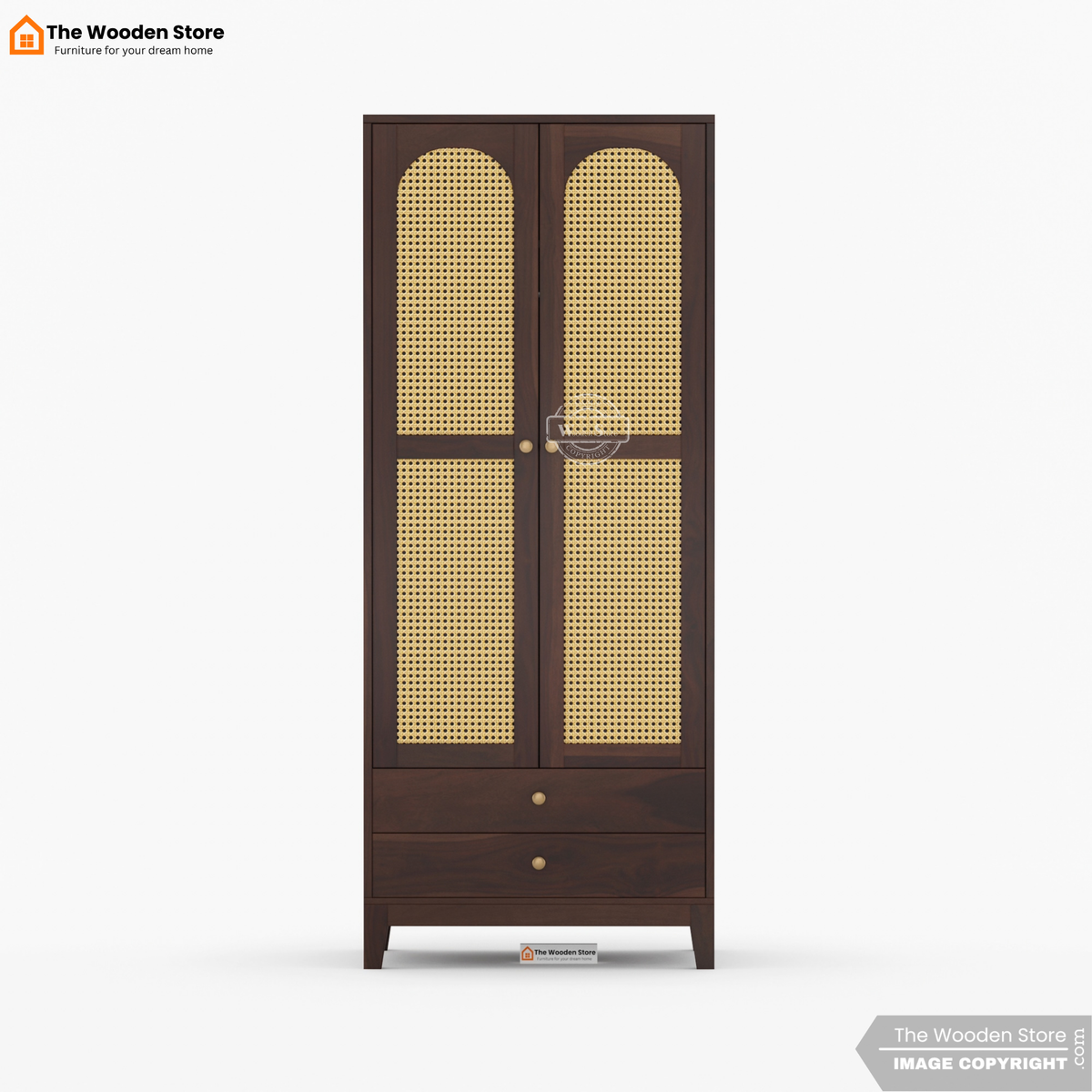 Gaytes 2 Door Multi-Utility Wardrobe (Walnut Finish)