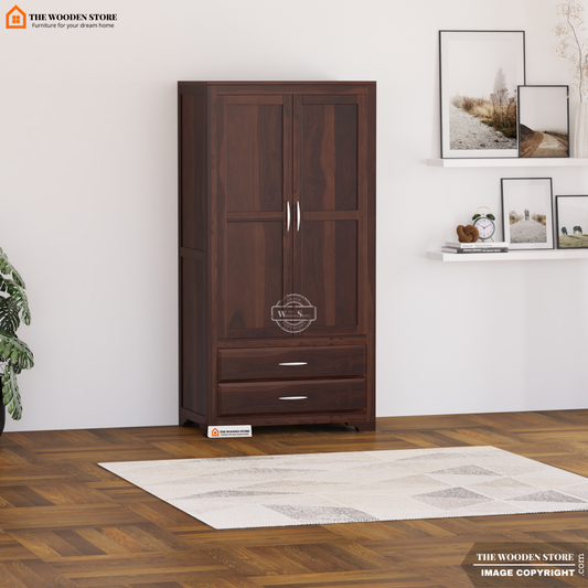 Griffin 2 Door Multi-Utility Wardrobe (Walnut Finish)