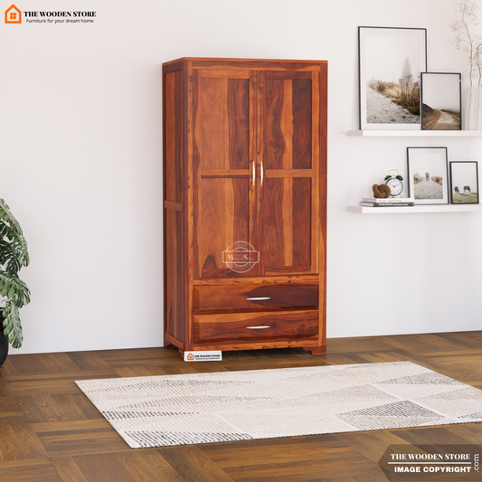Griffin 2 Door Multi-Utility Wardrobe (Honey Finish)
