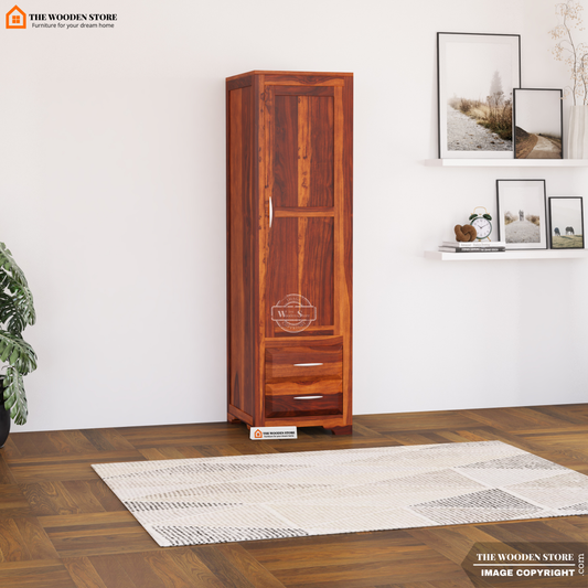 Griffin 1 Door Multi-Utility Wardrobe (Honey Finish)