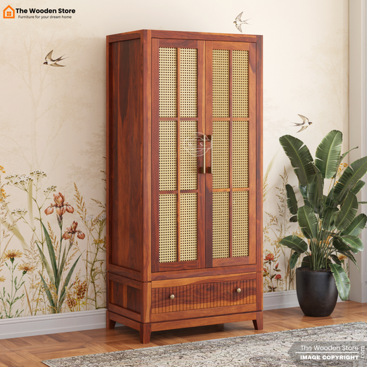 Sandrea 2 Door Multi-Utility Wardrobe (Honey Finish)