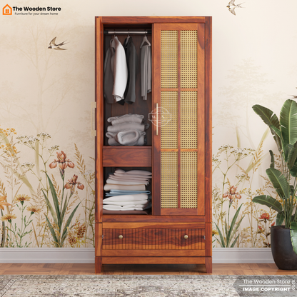 Sandrea 2 Door Multi-Utility Wardrobe (Honey Finish)