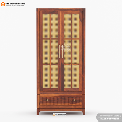 Sandrea 2 Door Multi-Utility Wardrobe (Honey Finish)
