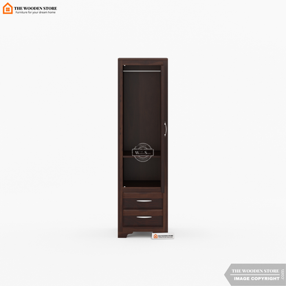 Griffin 1 Door Multi-Utility Wardrobe (Walnut Finish)
