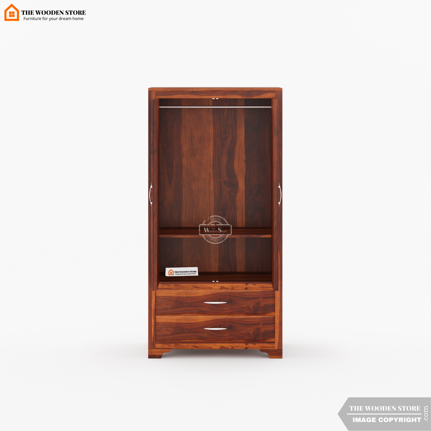 Griffin 3 Door Multi-Utility Wardrobe (Honey Finish)